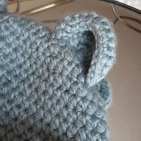 HAND CROCHETED Blue   Mouse Look Hat - Picture 3 of 6